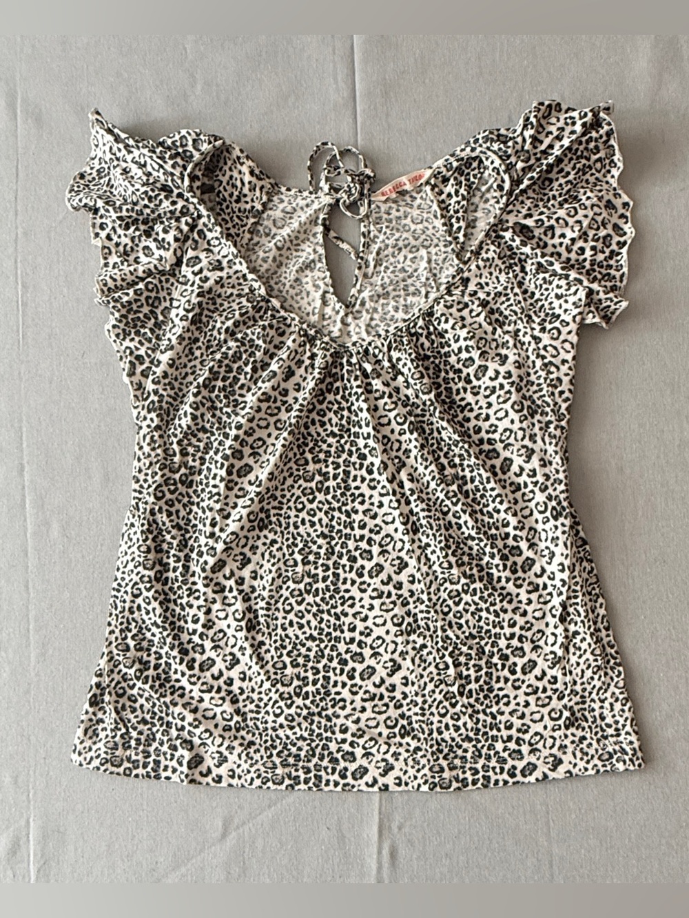 Rebecca Taylor Cotton Ruffle Sleeveless Leopard Print Top - {Small}